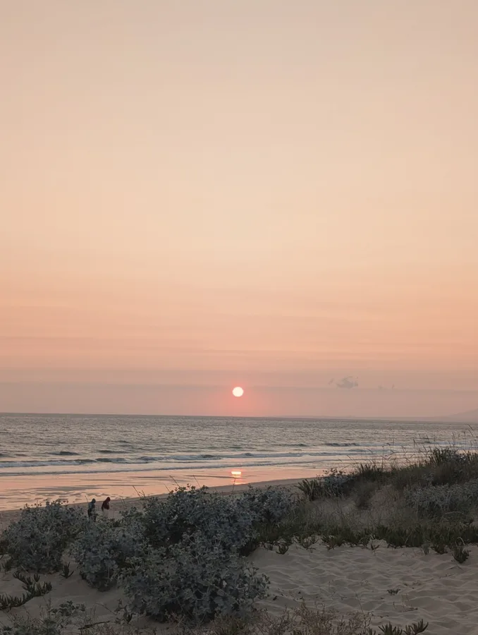Sunset over the beach