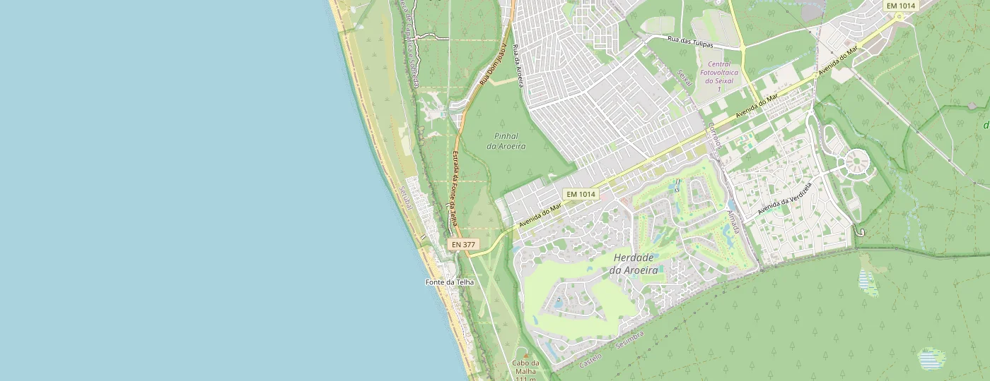 Map of Aroeira and Fonte da Telha